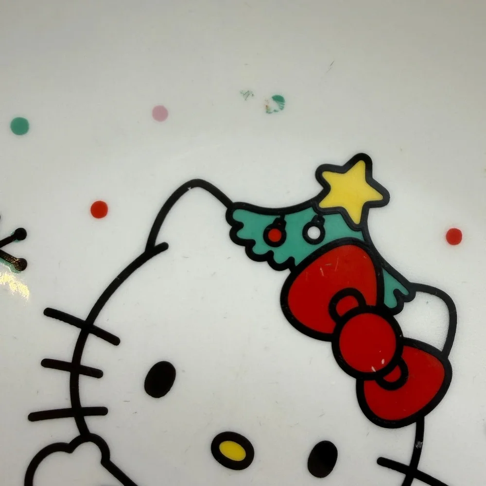 Hello Kitty Christmas serving Bowl Silver Buffalo Holiday Sanrio ceramic